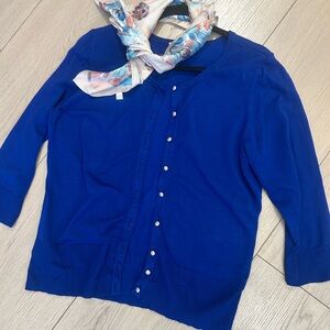 White House Black Market Blue Cardigan